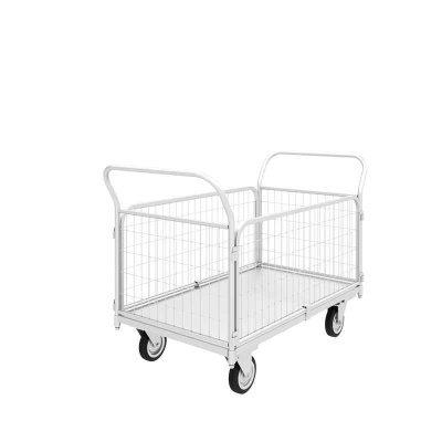 Купить Платформенная тележка с сетчатыми бортами, оцинкованная ТС Ц 1 (500х800). Комплект платформенных колес Ø160 мм серая резина (г/п 450кг) в Сочи. В наличии и под заказ в каталоге